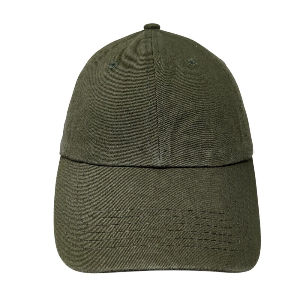 Ethos Slideback Hat Green One Size Adjustable Solid Blank 6 Panel